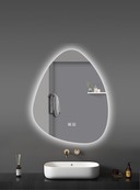 Spiegel UOVO Ovaal 80x60cm Dimbaar Led-verlichting Touch bediening Spiegel UOVO Ovaal 80x60cm Dimbaar Led-verlichting Touch bediening