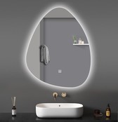 Spiegel UOVO Ovaal 80x60cm Dimbaar Led-verlichting Touch bediening Spiegel UOVO Ovaal 80x60cm Dimbaar Led-verlichting Touch bediening