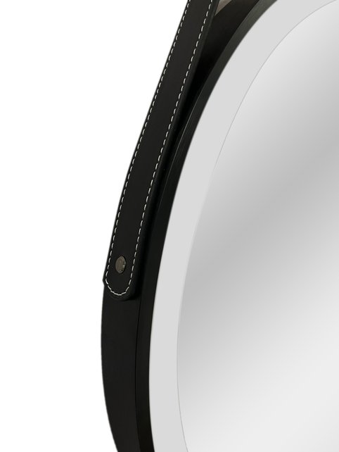 Spiegel Cintura 60cm Rond Zwart met band - Led verlichting  dimbaar met touchbediening