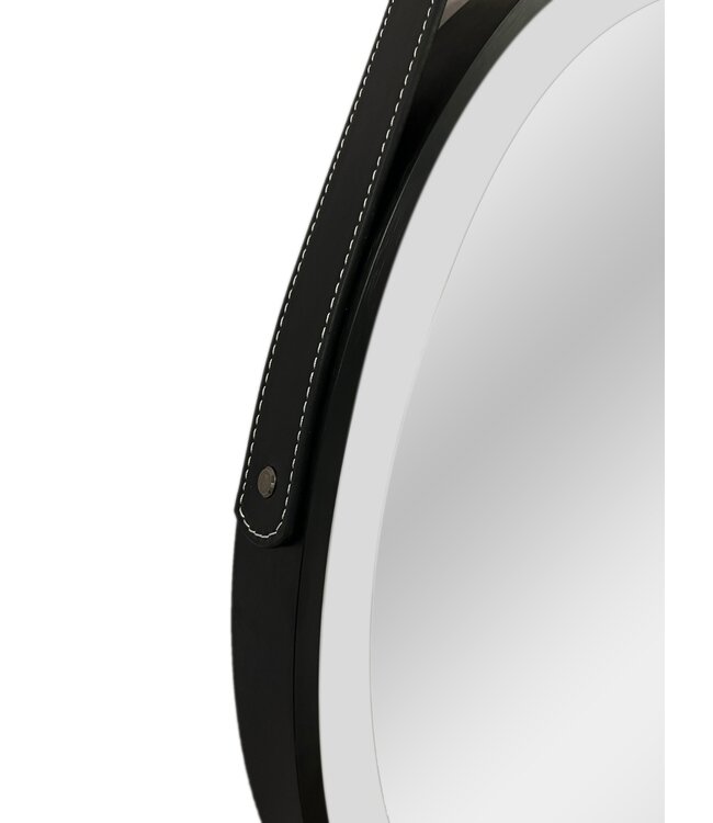 Spiegel Cintura 60cm Rond Zwart met band - Led verlichting  dimbaar met touchbediening