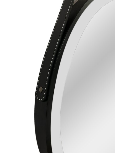 Spiegel Cintura 80cm Rond Zwart met band - Led verlichting  dimbaar met touchbediening