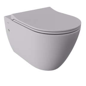 Hangtoilet Venezia Randloos Mat Grijs 57x36x35cm excl. Toiletbril