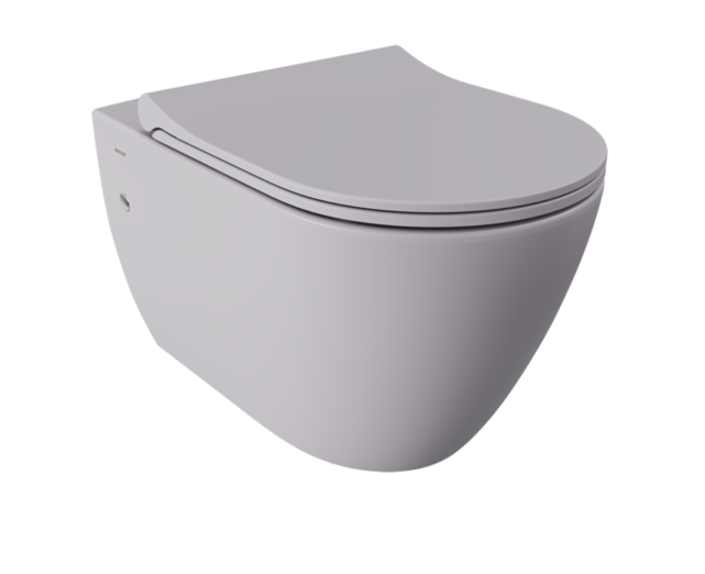 Hangtoilet Venezia Randloos Mat Grijs 57x36x35cm