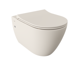 Hangtoilet Venezia Randloos Mat Jasmijn 57x36x35cm excl. Toiletbril