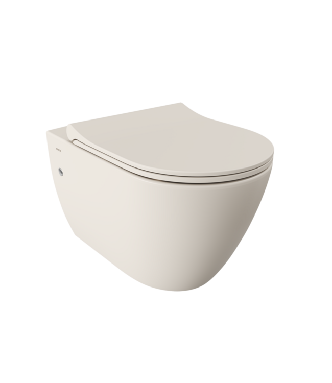 Hangtoilet Venezia Randloos Mat Jasmijn 57x36x35cm excl. Toiletbril