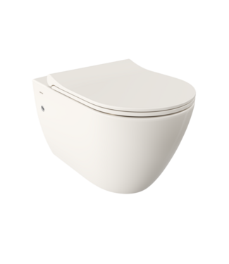 BOCCHI Hangtoilet Venezia Randloos Biscuit 57x36x35cm excl. Toiletbril