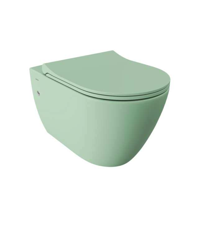 Hangtoilet Venezia Randloos Mint Groen 57x36x35cm excl. Toiletbril