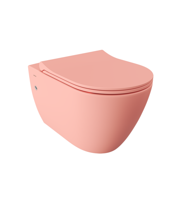 Hangtoilet Venezia Randloos Mat Zalm 57x36x35cm excl. Toiletbril