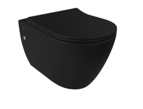 Hangtoilet Venezia Randloos Mat Zwart 57x36x35cm excl. Toiletbril
