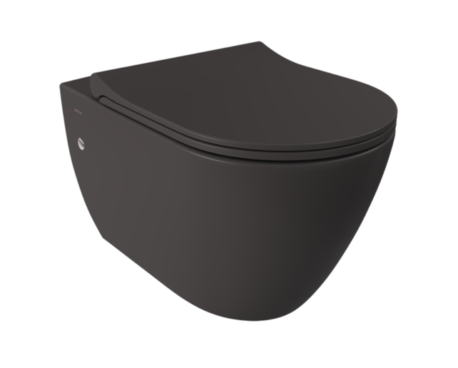 Hangtoilet Venezia Randloos Mat Antraciet 57x36x35cm excl. Toiletbril