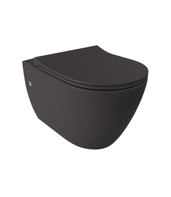 Hangtoilet Venezia Randloos Mat Antraciet 57x36x35cm excl. Toiletbril