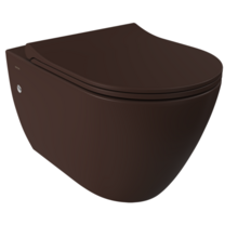 Hangtoilet Venezia Randloos Mat Bruin 57x36x35cm excl. Toiletbril