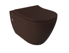 Hangtoilet Venezia Randloos Mat Bruin 57x36x35cm excl. Toiletbril