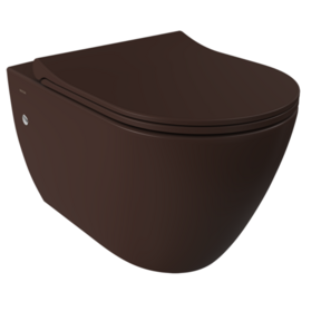 Hangtoilet Venezia Randloos Mat Bruin 57x36x35cm excl. Toiletbril