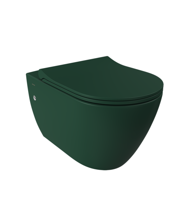 Hangtoilet Venezia Randloos Mat Groen 57x36x35cm excl. Toiletbril