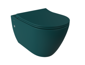 Hangtoilet Venezia Randloos Mat Blauw 57x36x35cm excl. Toiletbril