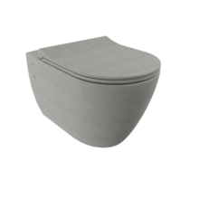 Hangtoilet Venezia Randloos Mat Beton 57x36x35cm excl. Toiletbril