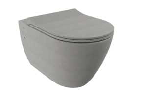 Hangtoilet Venezia Randloos Mat Beton 57x36x35cm excl. Toiletbril