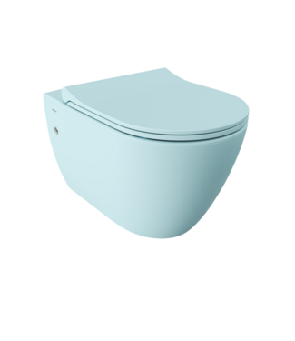 BOCCHI Hangtoilet Venezia Randloos Mat Ice Blue 57x36x35cm excl. Toiletbril
