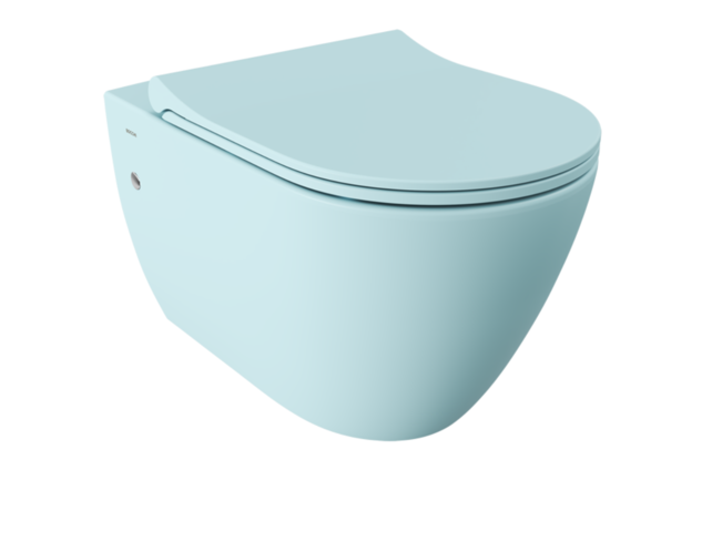 Hangtoilet Venezia Randloos Mat Ice Blue 57x36x35cm excl. Toiletbril