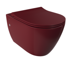 Hangtoilet Venezia Randloos Bordeaux Rood 57x36x35cm excl. Toiletbril