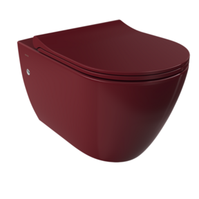 Hangtoilet Venezia Randloos Bordeaux Rood 57x36x35cm excl. Toiletbril