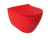 Hangtoilet Venezia Randloos Glans Rood 57x36x35cm excl. Toiletbril
