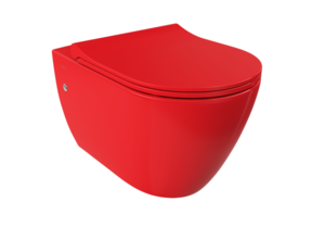 Hangtoilet Venezia Randloos Glans Rood 57x36x35cm excl. Toiletbril