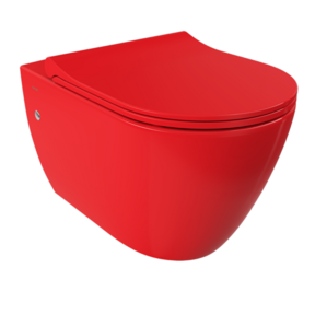 Hangtoilet Venezia Randloos Glans Rood 57x36x35cm excl. Toiletbril