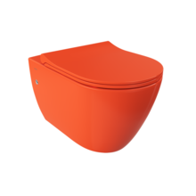 Hangtoilet Venezia Randloos Glans Oranje 57x36x35cm excl. Toiletbril