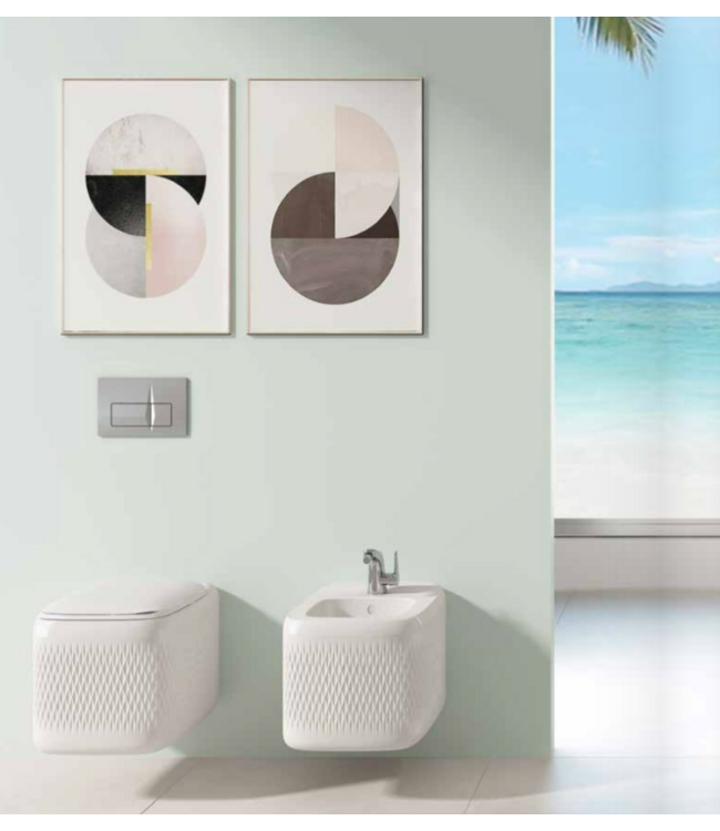 Bocchi Randloos Hangtoilet Design New Age Mat Wit 54x36x33cm