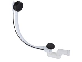 Badafvoer - overloopcombinatie Effeze Mat Zwart 52cm  met clickwaste
