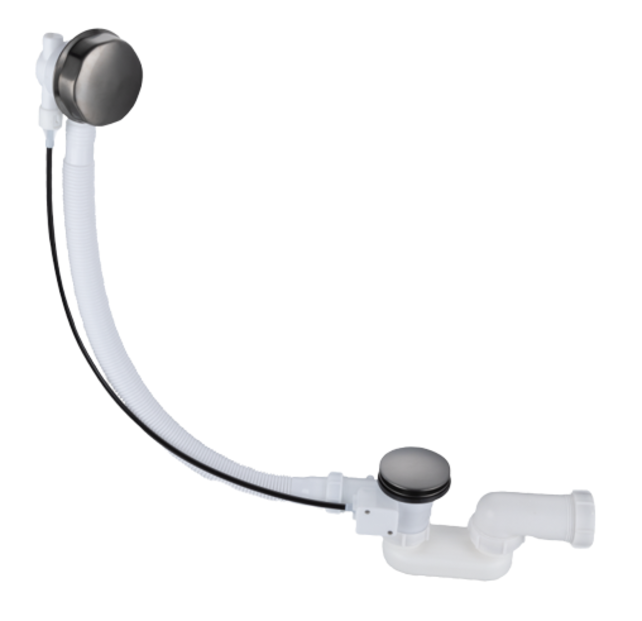 Badafvoer - overloopcombinatie Effeze Brons 52cm met clickwaste Badafvoer - overloopcombinatie Effeze Brons 52cm met clickwaste