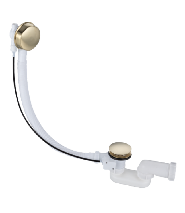 Badafvoer - overloopcombinatie Effeze Gun Metal 52cm met clickwaste