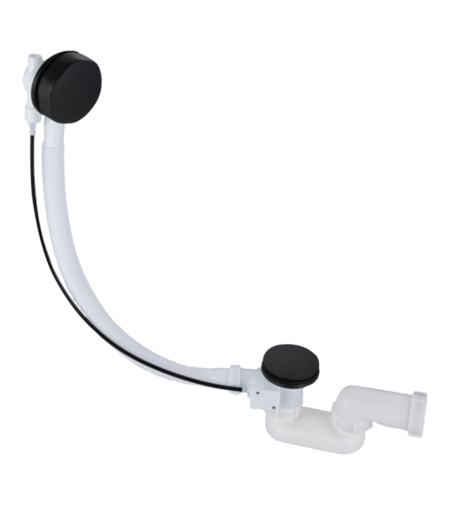 Badafvoer - overloopcombinatie Effeze Gun Metal 52cm met clickwaste