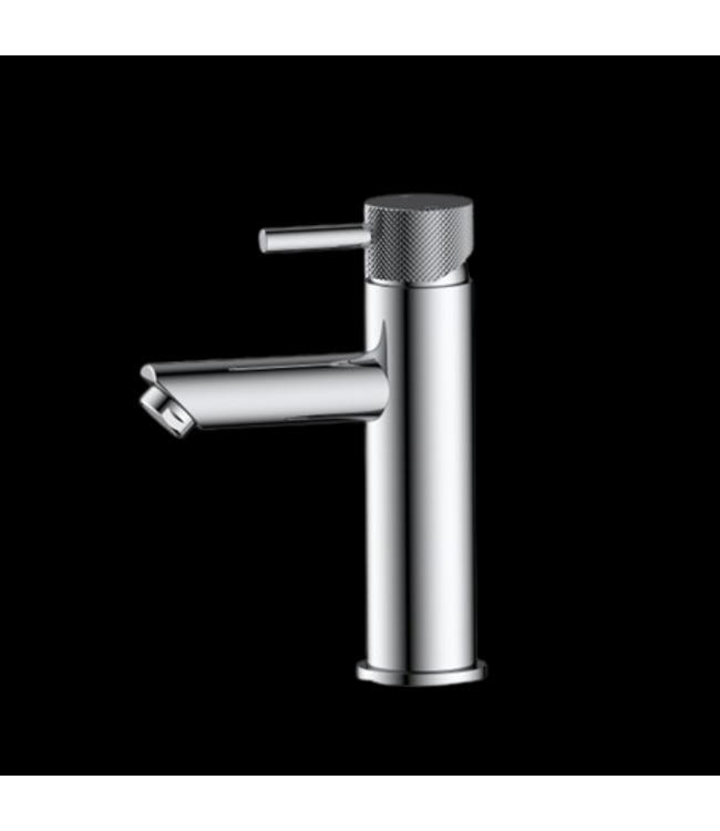 SANI-SUPPLY Opbouw Wastafelkraan Laag Ribbed Chroom mengkraan