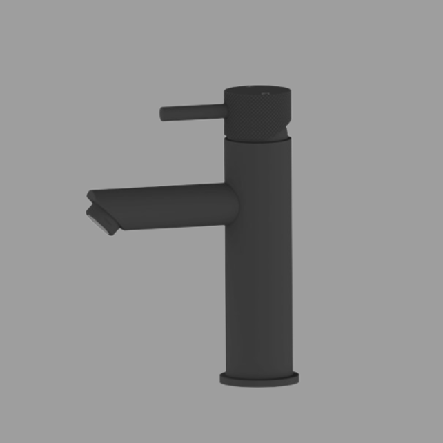 Opbouw Wastafelkraan Laag Ribbed Chroom mengkraan