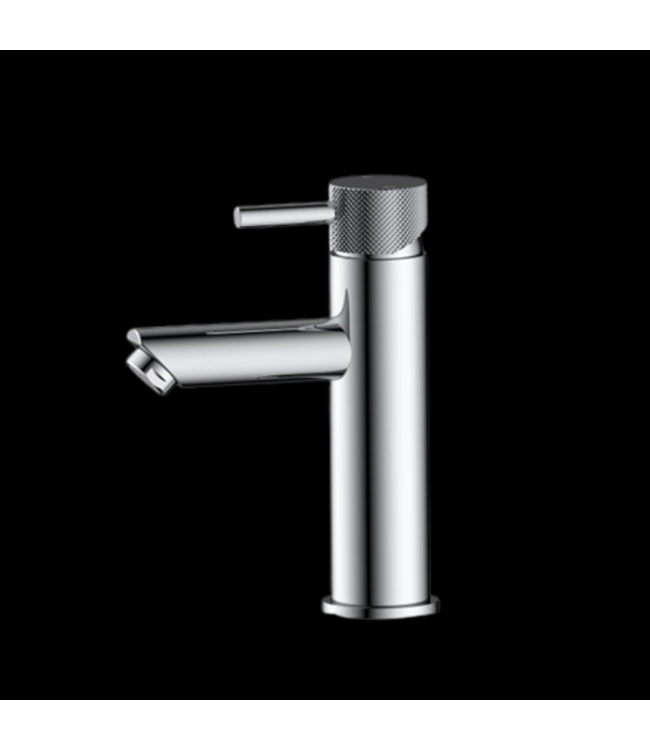 Opbouw Wastafelkraan Laag Ribbed Mat Zwart mengkraan