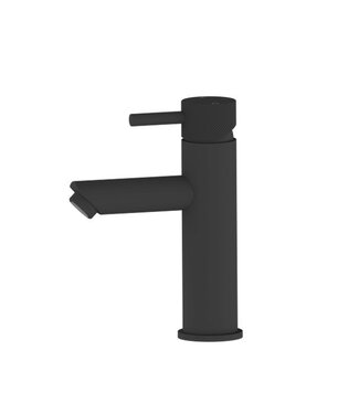SANI-SUPPLY Opbouw Wastafelkraan Laag Ribbed Mat Zwart mengkraan