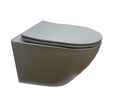 Hangtoilet Compact Mechelen Randloos Mat Grijs incl.toiletbril Softclose 49cm