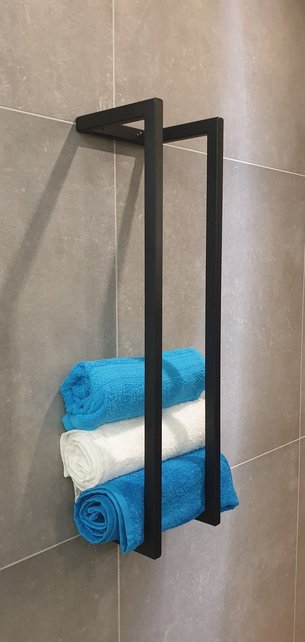 Handdoekenrek Effeze Gun metal 60x15x15 cm Staal Handdoekenrek Effeze Gun metal 60x15x15 cm Staal