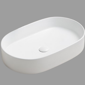 Waskom ovaal Opus Mat Wit 60x38x12 cm met extra dunne rand