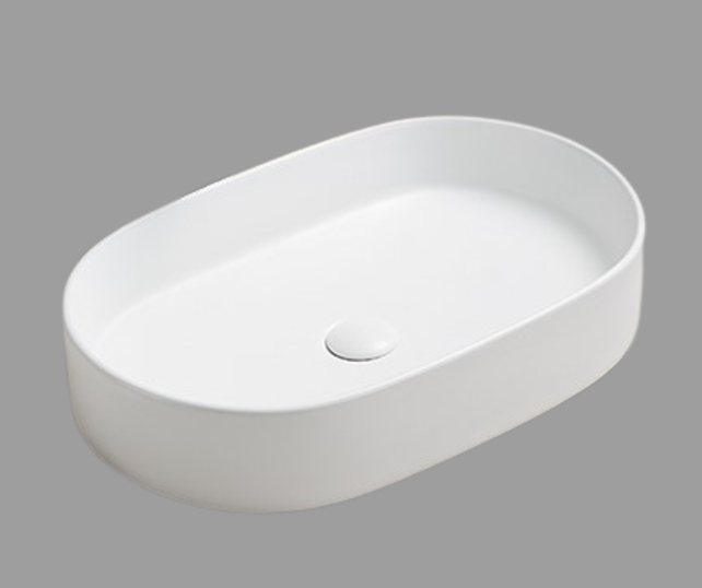 Waskom ovaal Opus Mat Wit 60x38x12 cm met extra dunne rand Waskom ovaal Opus Mat Wit 60x38x12 cm met extra dunne rand