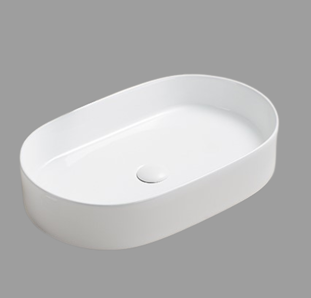 Waskom ovaal Opus Mat Zwart 60x38x12 cm met extra dunne rand