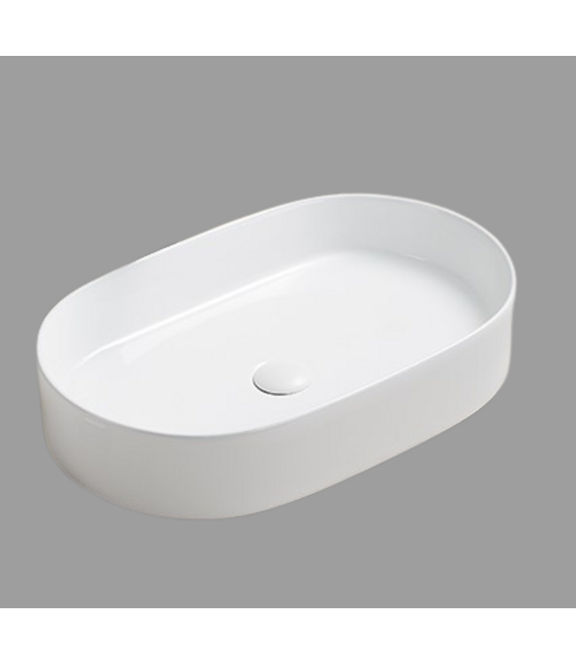 Waskom ovaal Opus Mat Zwart 60x38x12 cm met extra dunne rand