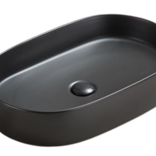 Waskom ovaal Opus Mat Zwart 60x38x12 cm met extra dunne rand