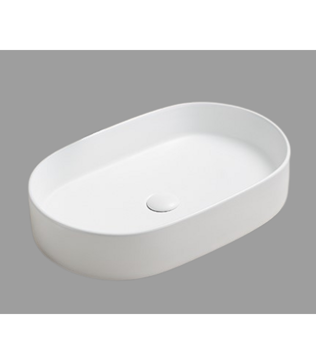 Waskom ovaal Opus Mat Zwart 60x38x12 cm met extra dunne rand