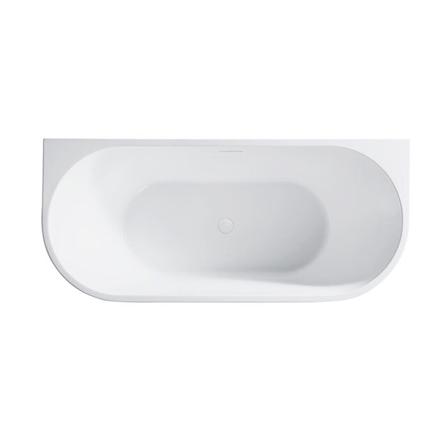 Half vrijstaand Bad Göteborg 170x75x60cm Wit Acryl met afvoer en clickwaste overloop