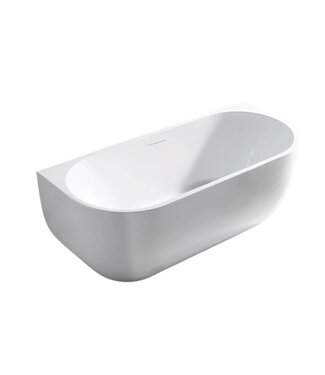 FABRIECIO Half vrijstaand Bad Göteborg 170x75x60cm Wit Acryl met afvoer en clickwaste overloop