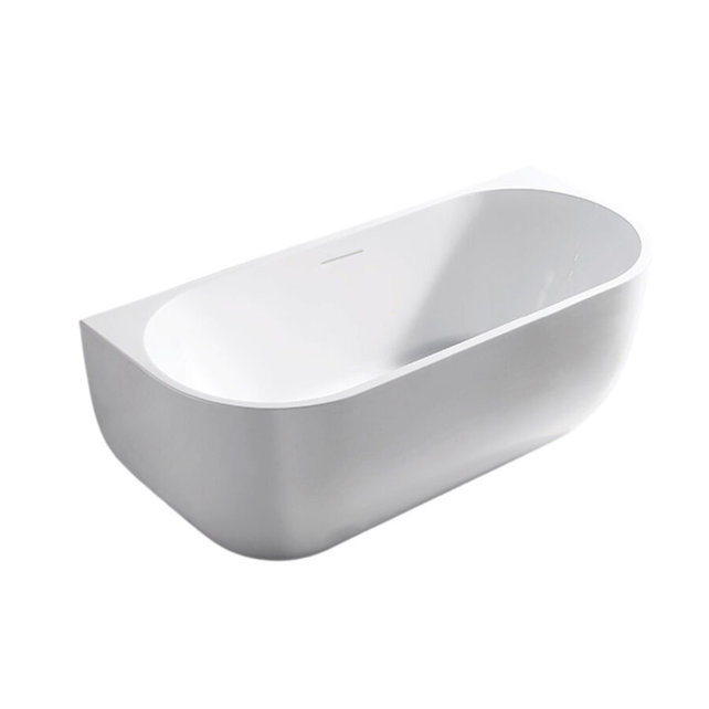 Half vrijstaand Bad Göteborg 170x75x60cm Wit Acryl met afvoer en clickwaste overloop